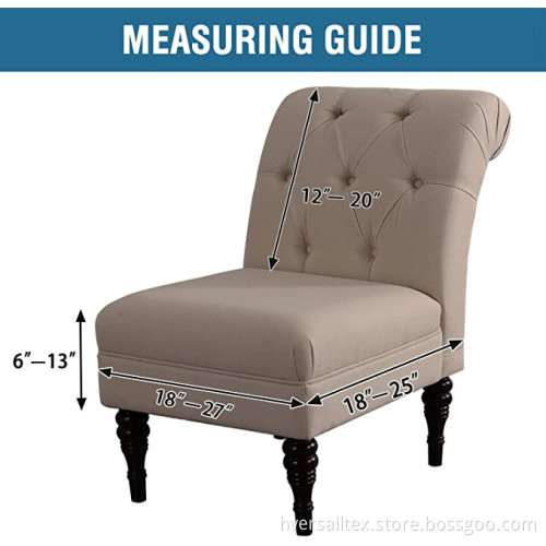 Velvet Accent Chair Covers Stretch Armless Chair Covers